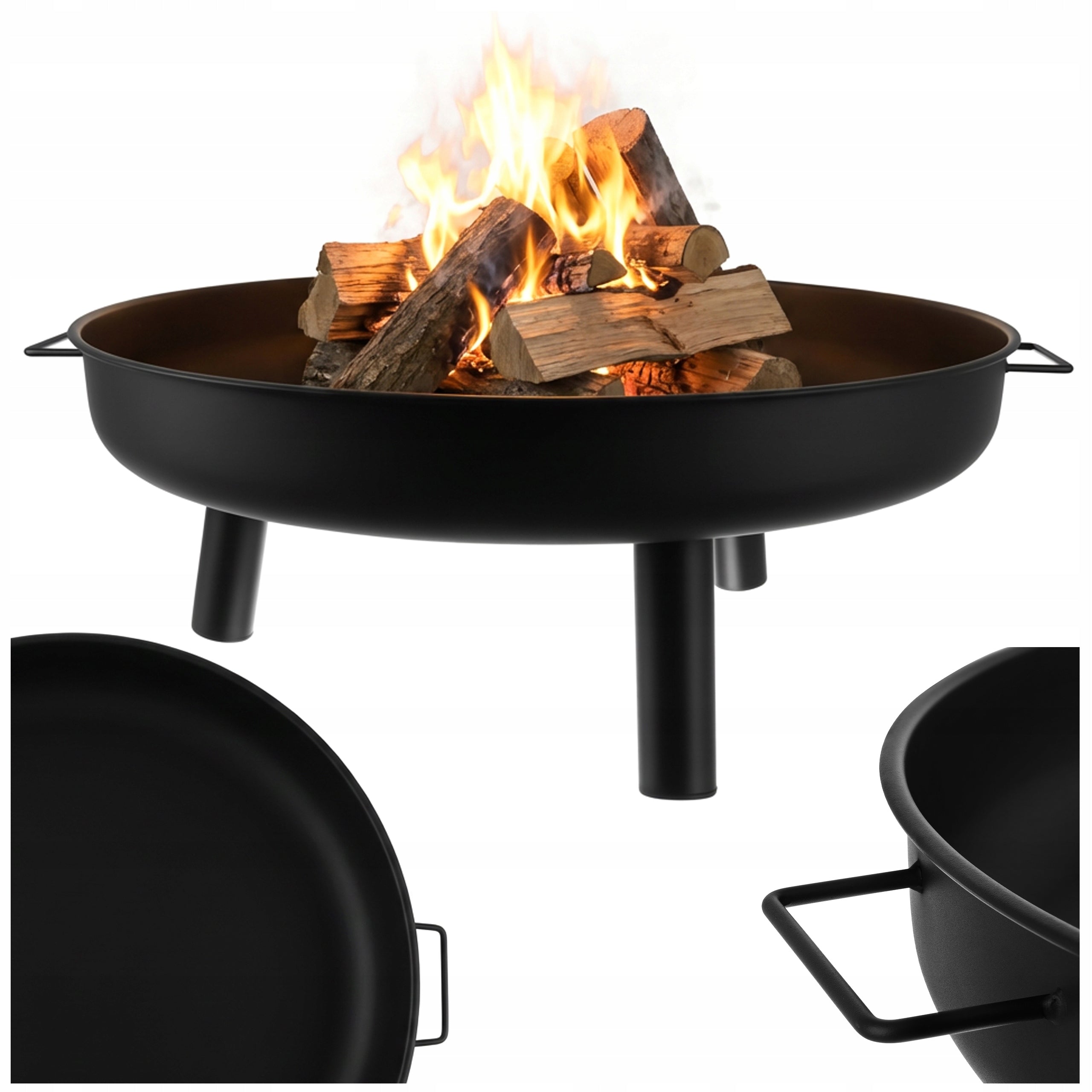 Fire Pit Garden Grill Large 80cm Powerful Tripod with Handles