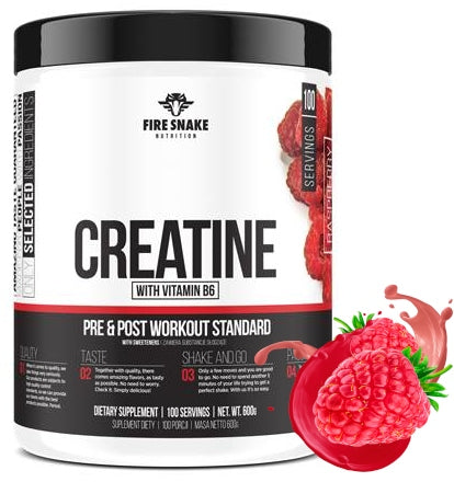 Fire Snake Nutrition | Creatine Monohydrate | Raspberry 600 g | Capacity | FiT Expiration date at least 1 year from the date of purchase