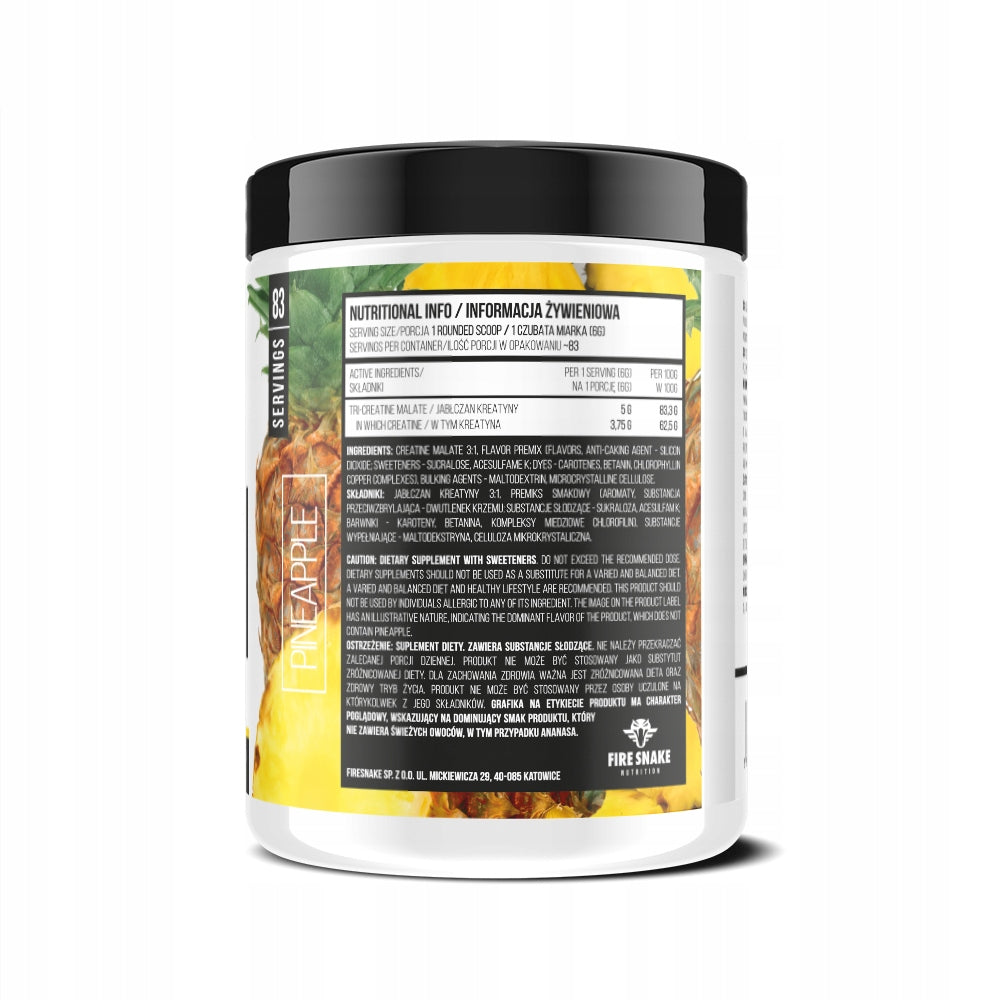 FireSnake 3CM 500g CREATINE TRI CREATINE MALATE TCM Pineapple Brand Fire Snake Nutrition