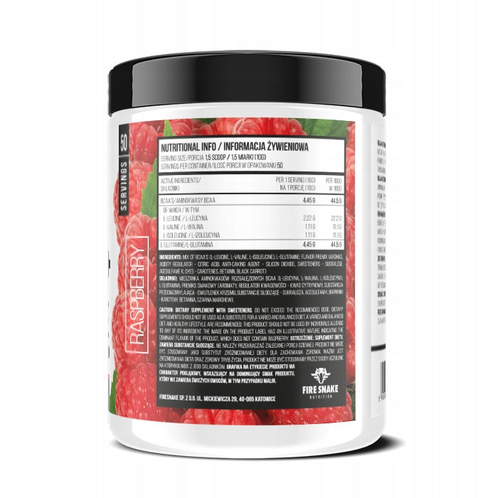 FireSnake - BCAA + Glutamine - 500g raspberry Brand Fire Snake Nutrition