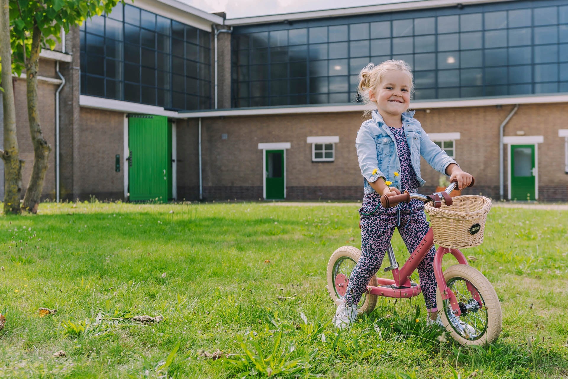 First children's balance tricycle 2in1 - Trybike Pink 15m+ Brake none