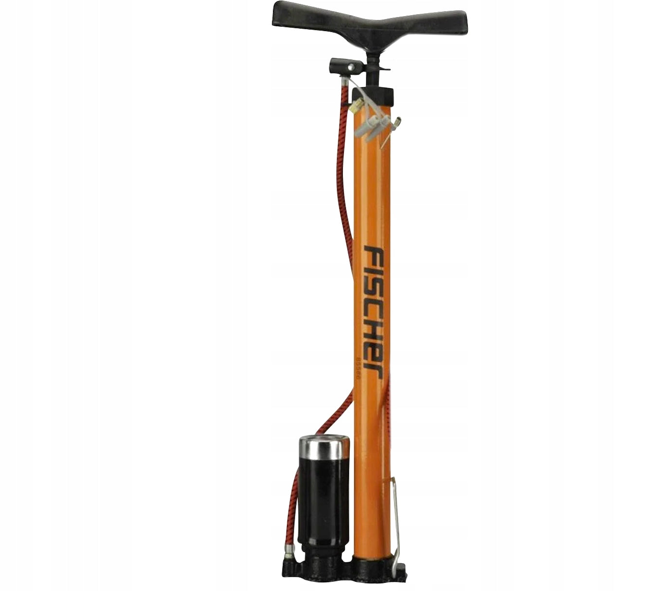 Fischer 85586 Car bicycle pump for balls with floor gauge