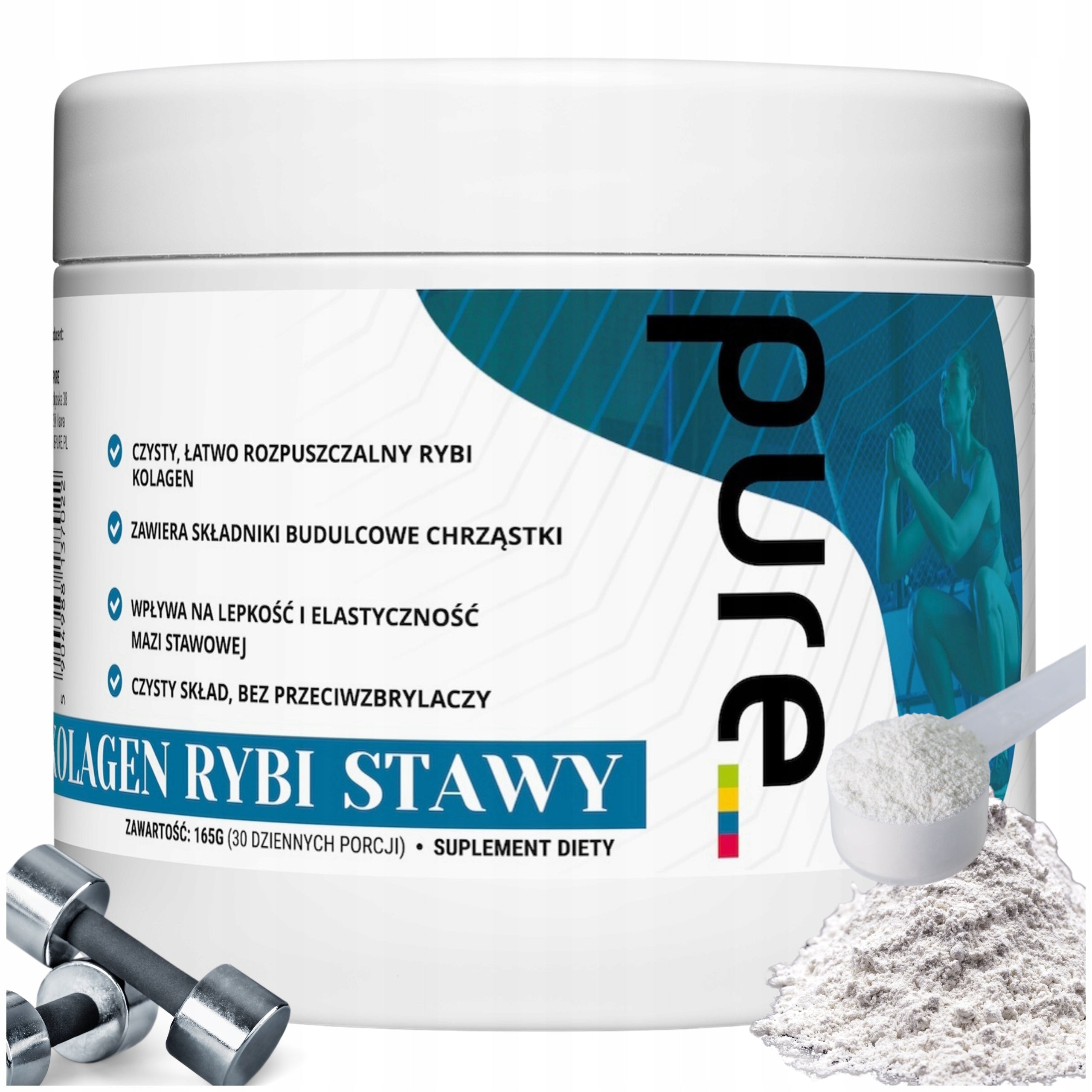 Fish Collagen for joints Set of 3x30 Servings MSM Glucosamine Powder 165g PURE Brand Pure