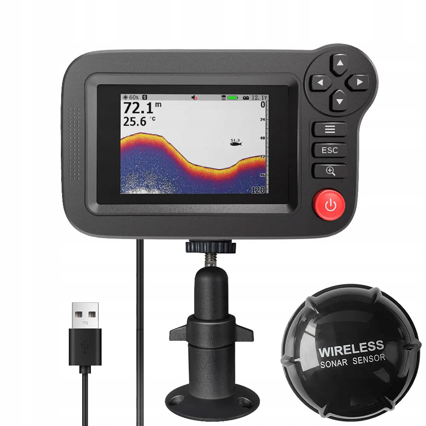 Fish Locator Sonar Wireless TFT Depth Meter For Fishing Deeper