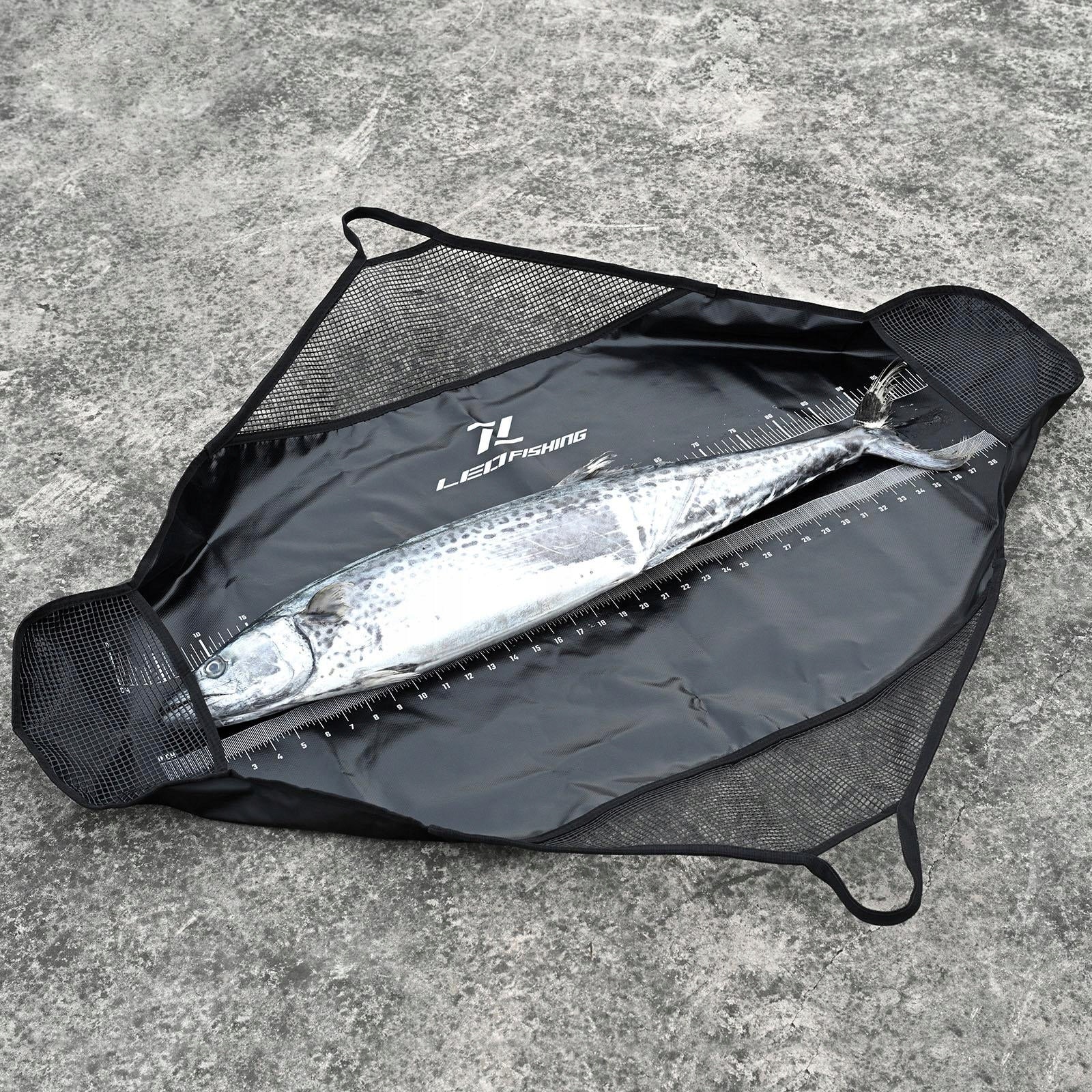 Fish Weighing Bag Fish Ruler Foldable Leak Resistant Fish Sling Weighing