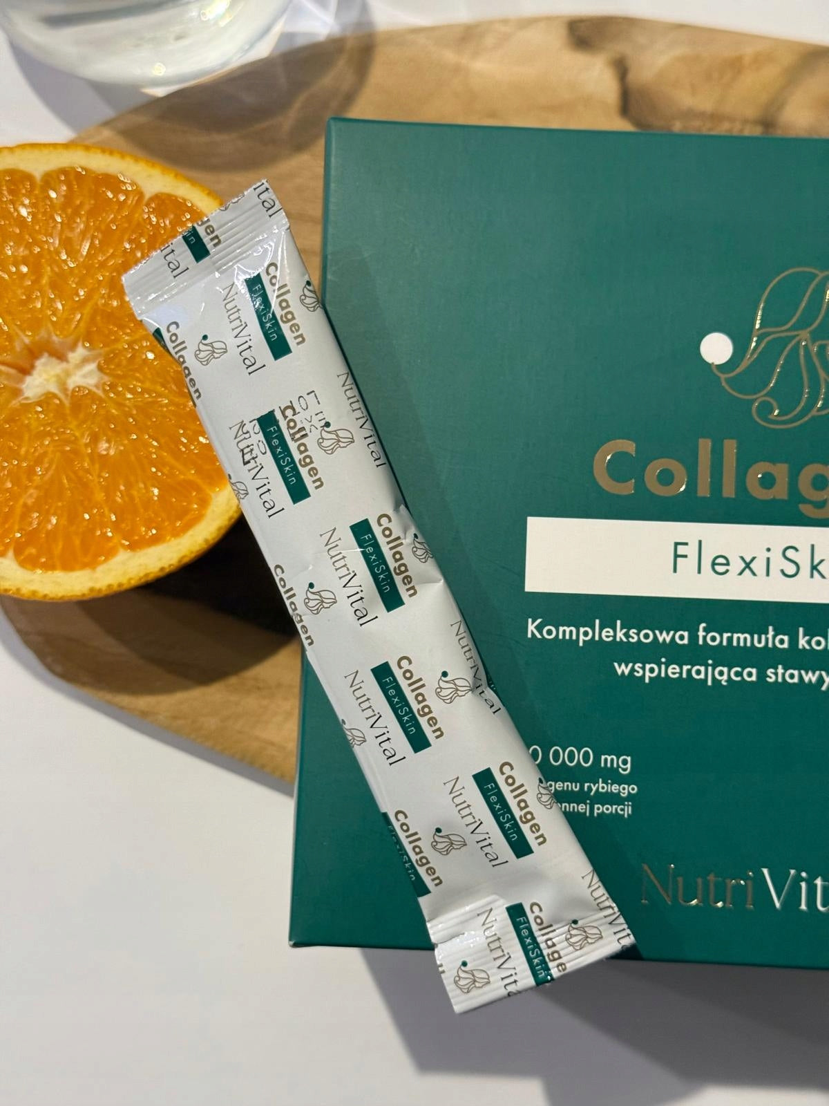 Fish collagen FlexiSkin 10 000 mg NutriVital 30 sachets joints, skin hair Packaging status original