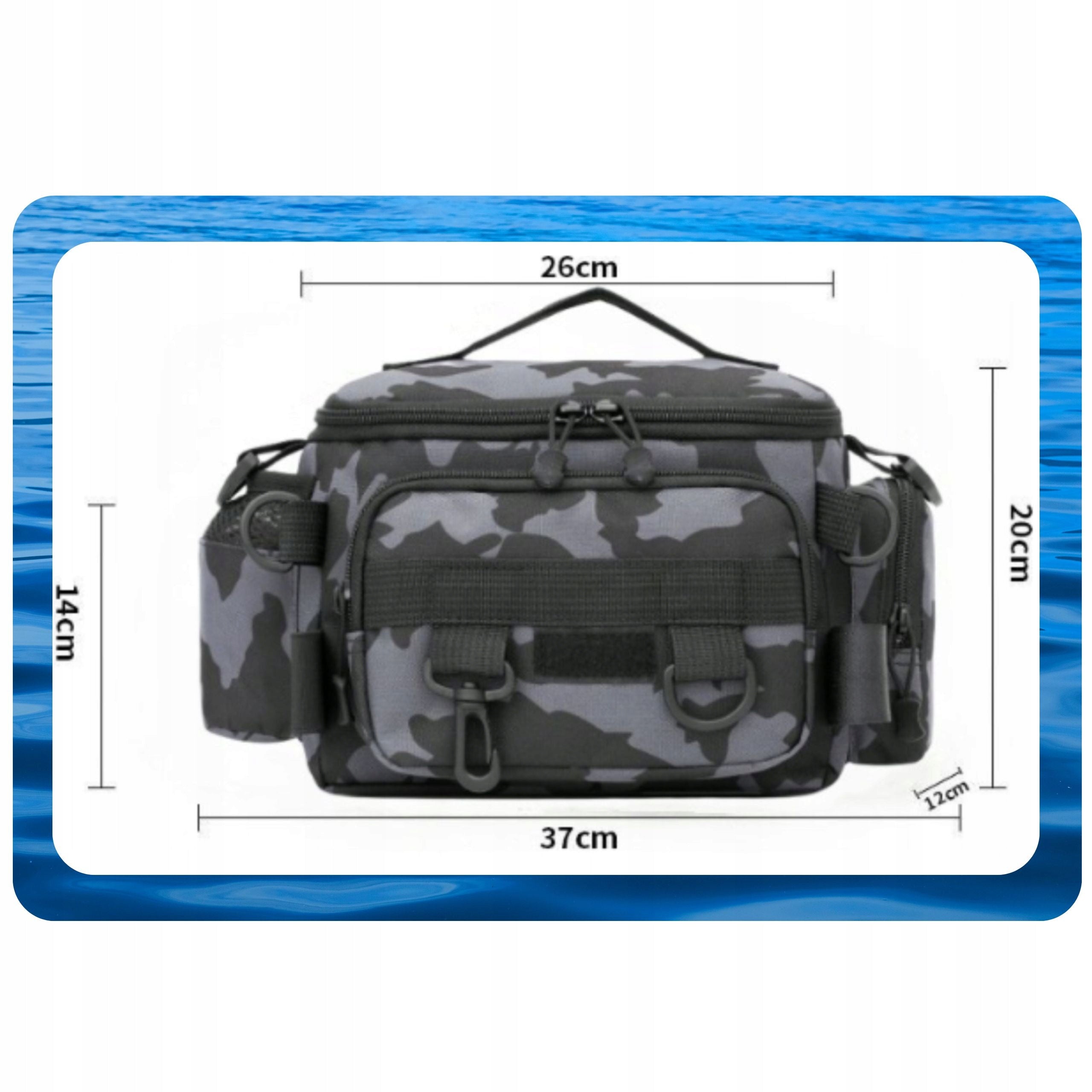 Fishing BAG SPINNING Lure Accessories Spinning WATERPROOF LARGE Color black