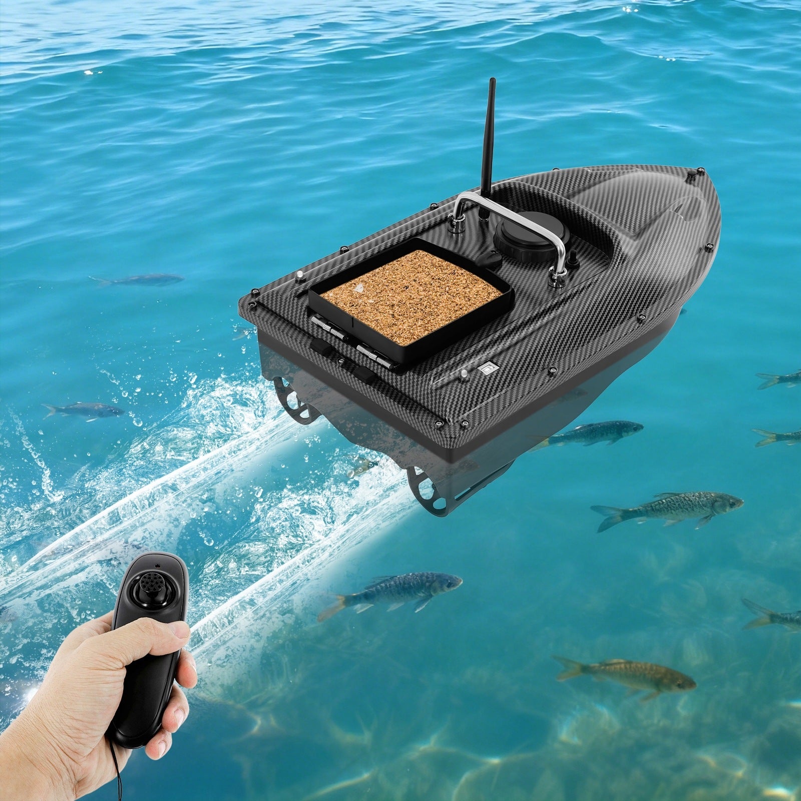 Fishing Bait Boat 500m Remote 1.5kg Capacity LED Night Light for Lake Manufacturer code 92404