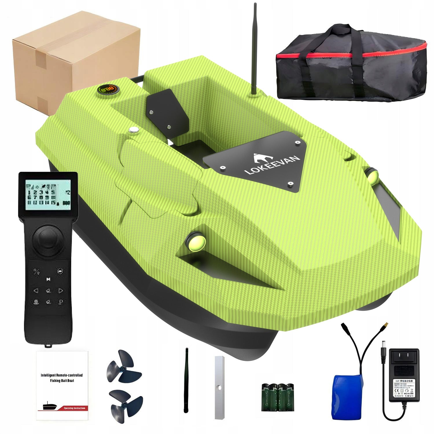 Fishing Bait Boat LOKEEVAN D50B GPS 2x15600mAh Battery 12V Torque Motor