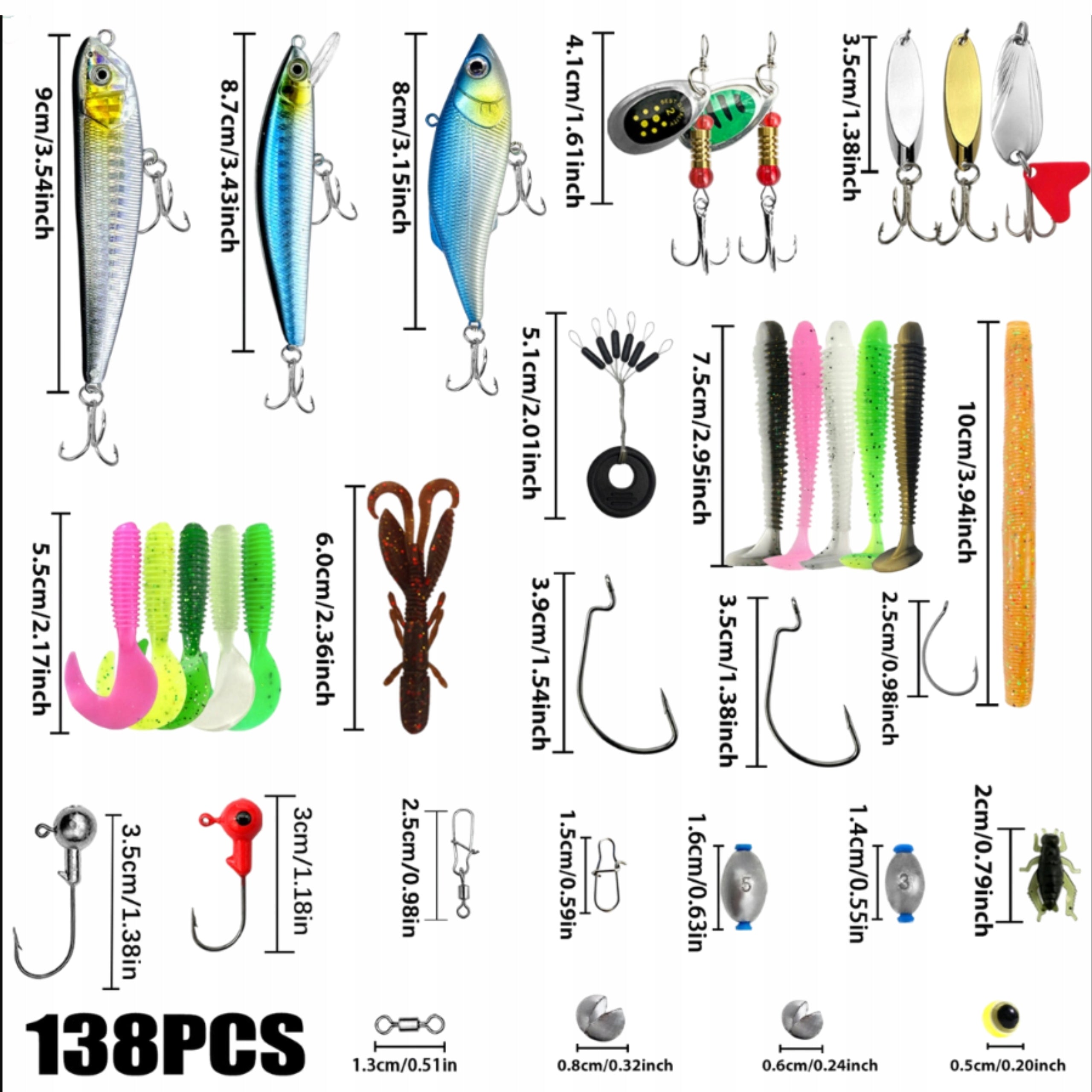 Fishing Box Fishing Lure Set Hook Spinning Accessories XLL 138 Kind box