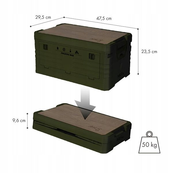 Fishing Box Fishing Storage Box 32L roomy FOLDING Brand Nils Camp