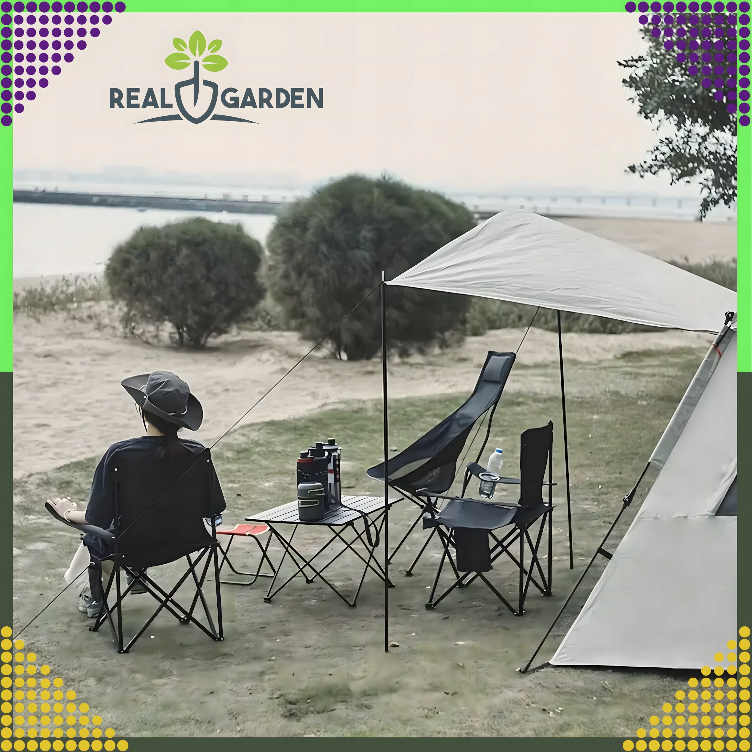Fishing Chair Black Folding with Cover Model RCK1756