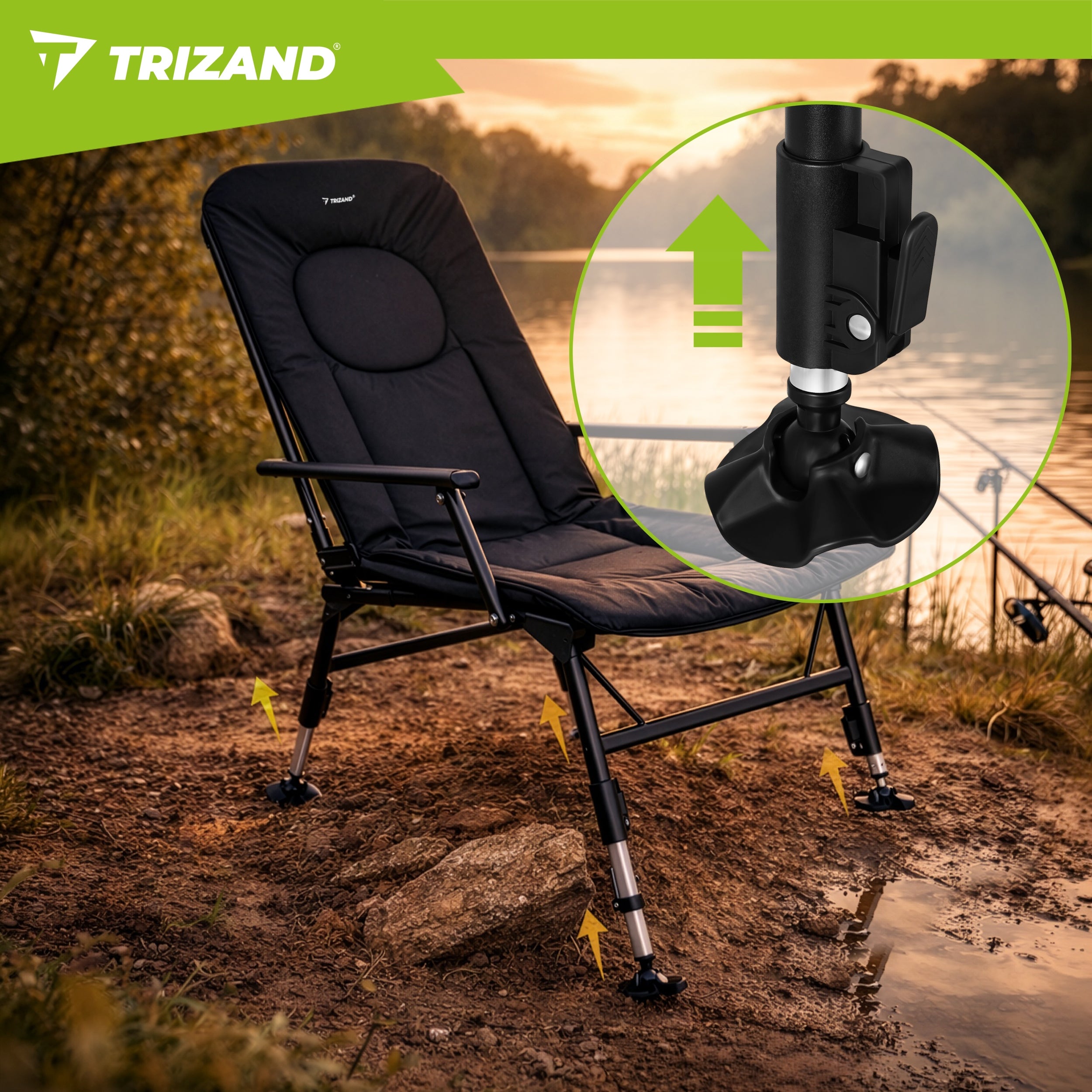Fishing Chair Folding Adjustable with Hiking Backrest 120kg for Fish Kind chair