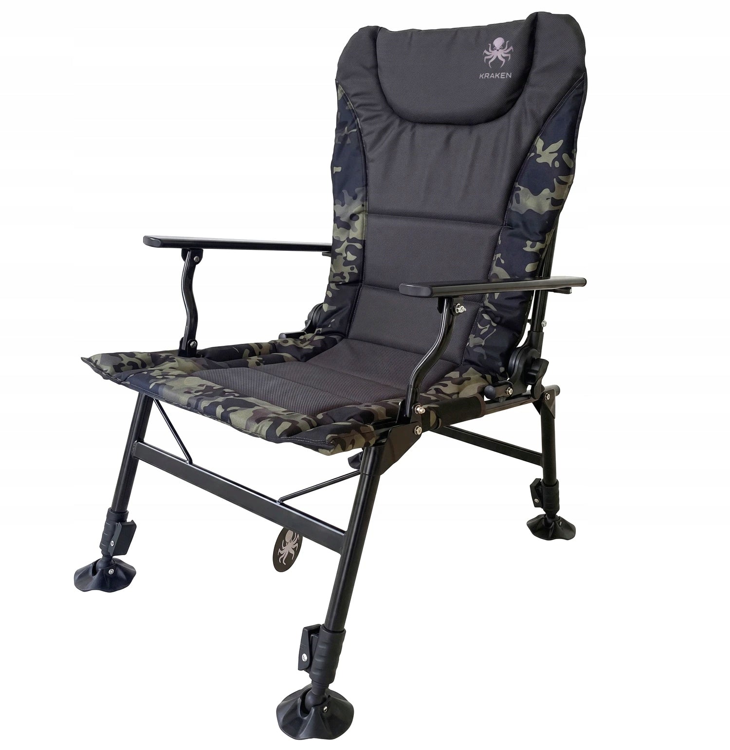 Fishing Chair Folding KRAKEN CAMO Hiking Chair Adjustable 150kg Kind chair