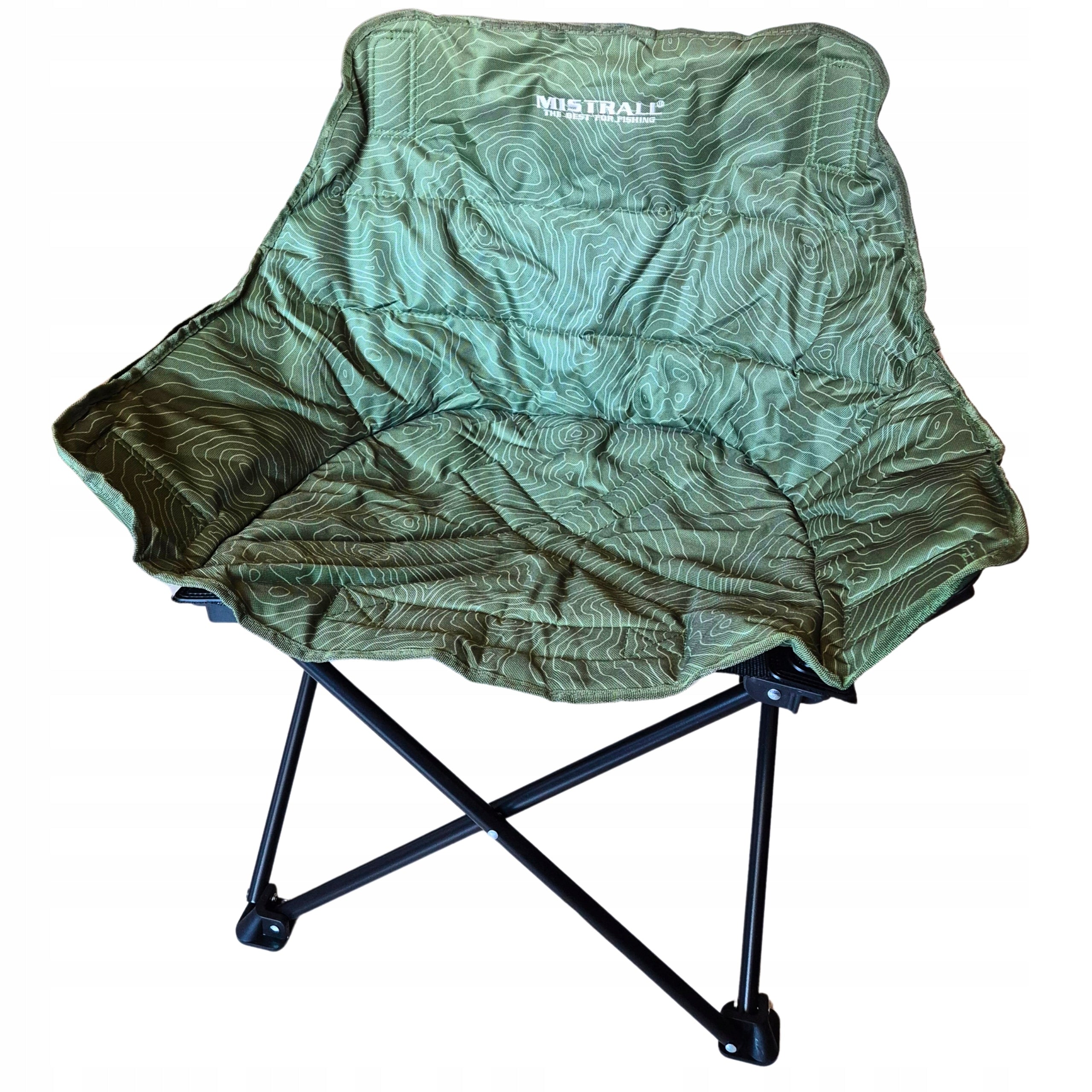 Fishing Chair Folding Mistrall Chair with Pocket + Cover Color green