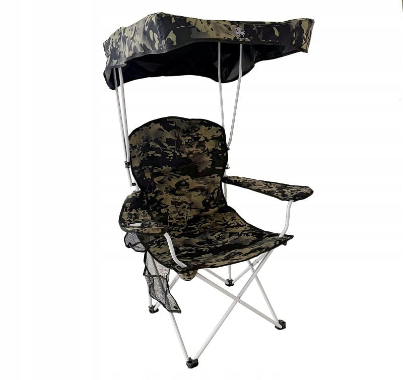 Fishing Chair with Canopy and Backrest Kraken Camo 120kg Folding