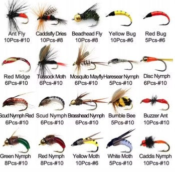 Fishing Flies Set Bait Sheet spinner rubber hook Number of pieces 120 pcs