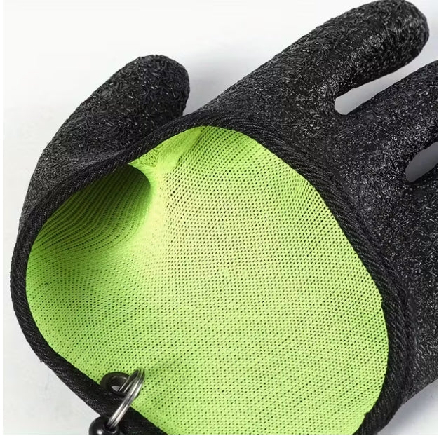 Fishing Gloves Thickened Latex For Fish Picking Effective Comfortable Color black