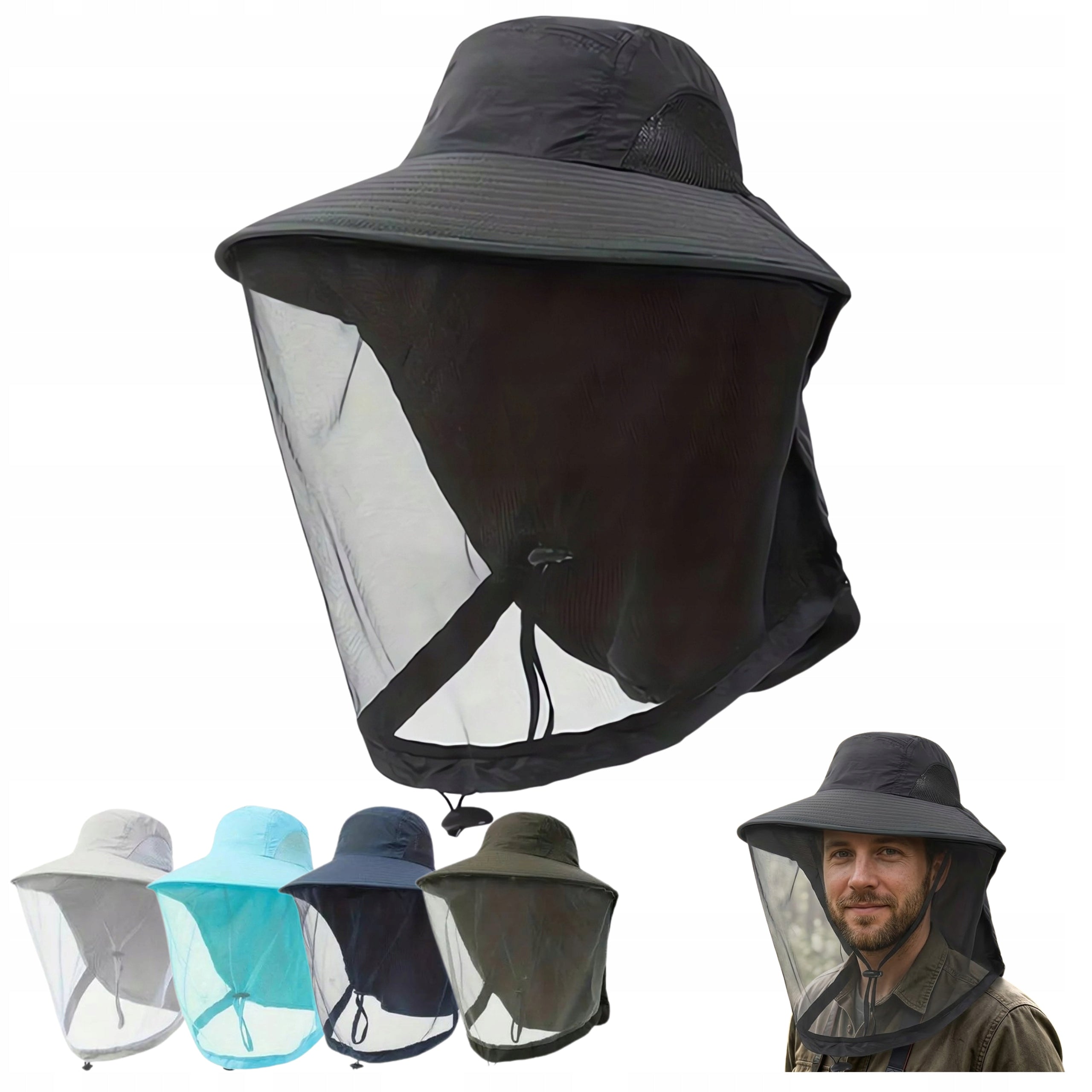 Fishing Hat with Mosquito Net Fish Hat Mosquitoes Flies Adjustable