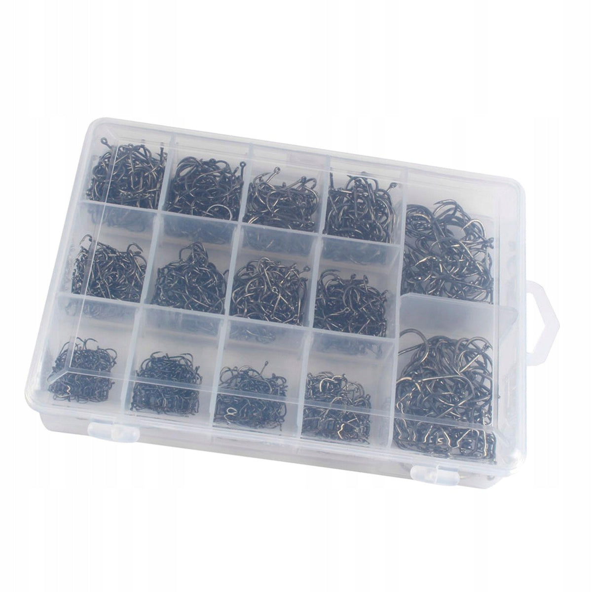 Fishing Hooks Offset Fishing Hooks with Storage Box Strong Heavy 1800Pcs