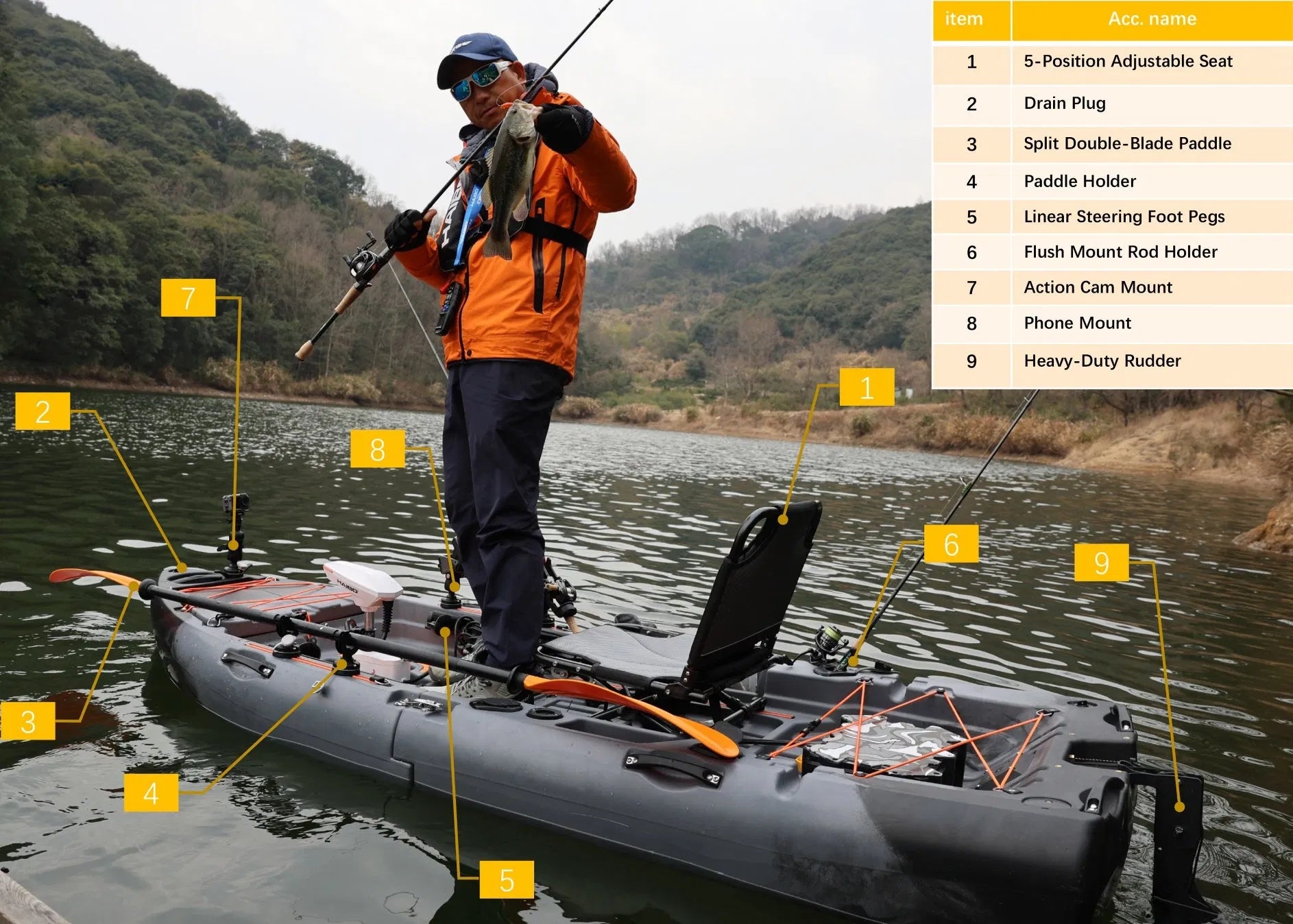 Fishing Kayak Haibo Baittrack Split Type Modular Folding Kayak 2 Seater Brand Haibo