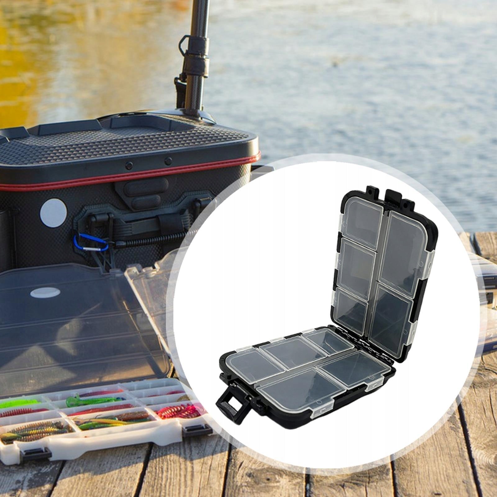 Fishing Lure Box with Compartments Multifunctional 9.5cmx6.8cmx2.3cm Color multicolor