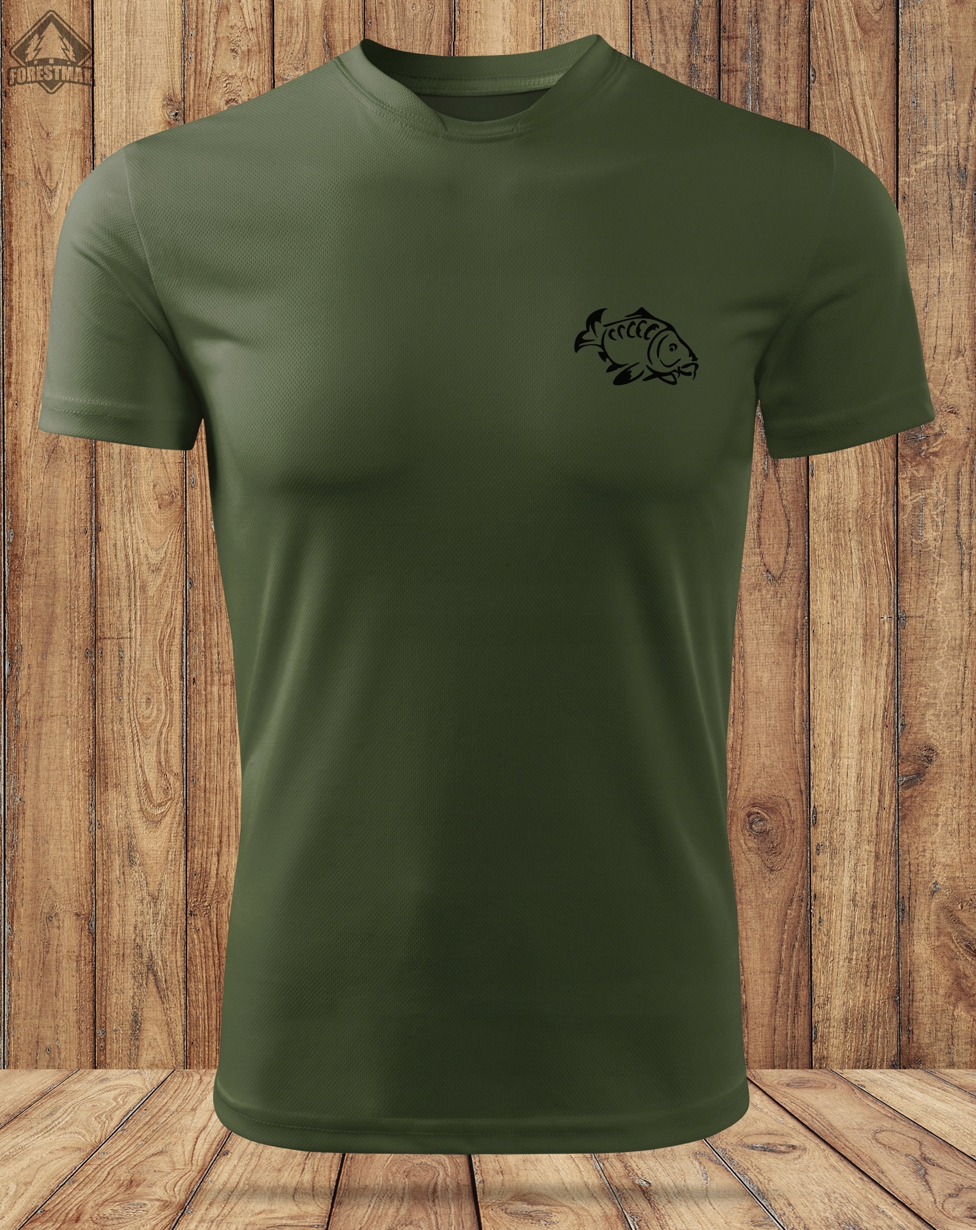 Fishing Military Fish T-Shirt Quick Drying Material Small Print KARP Size XXL
