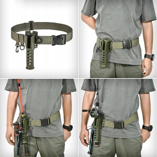 Fishing Rod Holder Hip Belt, Equipment with Buckle Multifunctional Green Weight 176 g