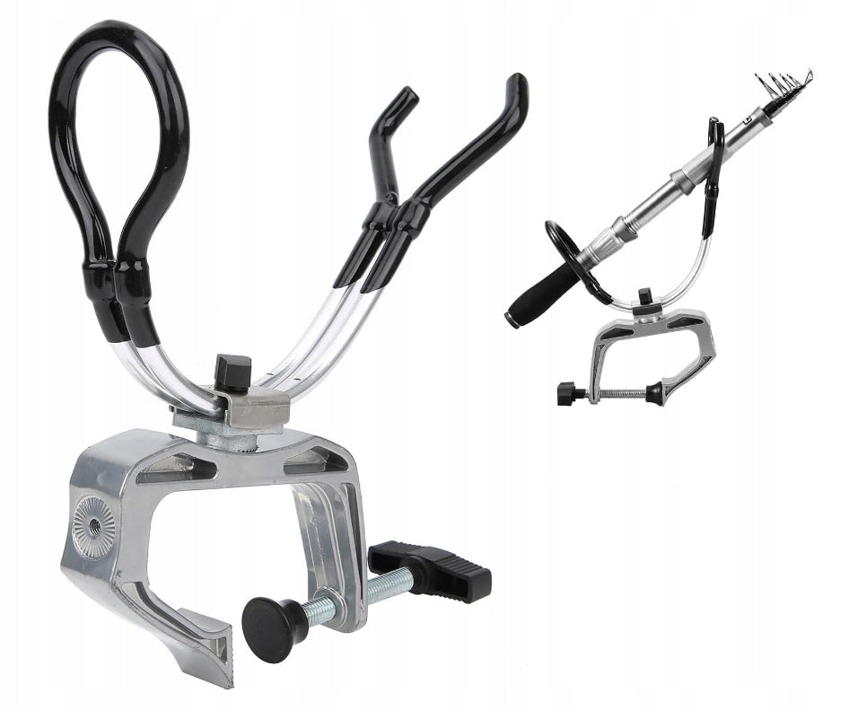 Fishing Rod Holder for Boat Aluminum Dual Function Adjustable Clamp
