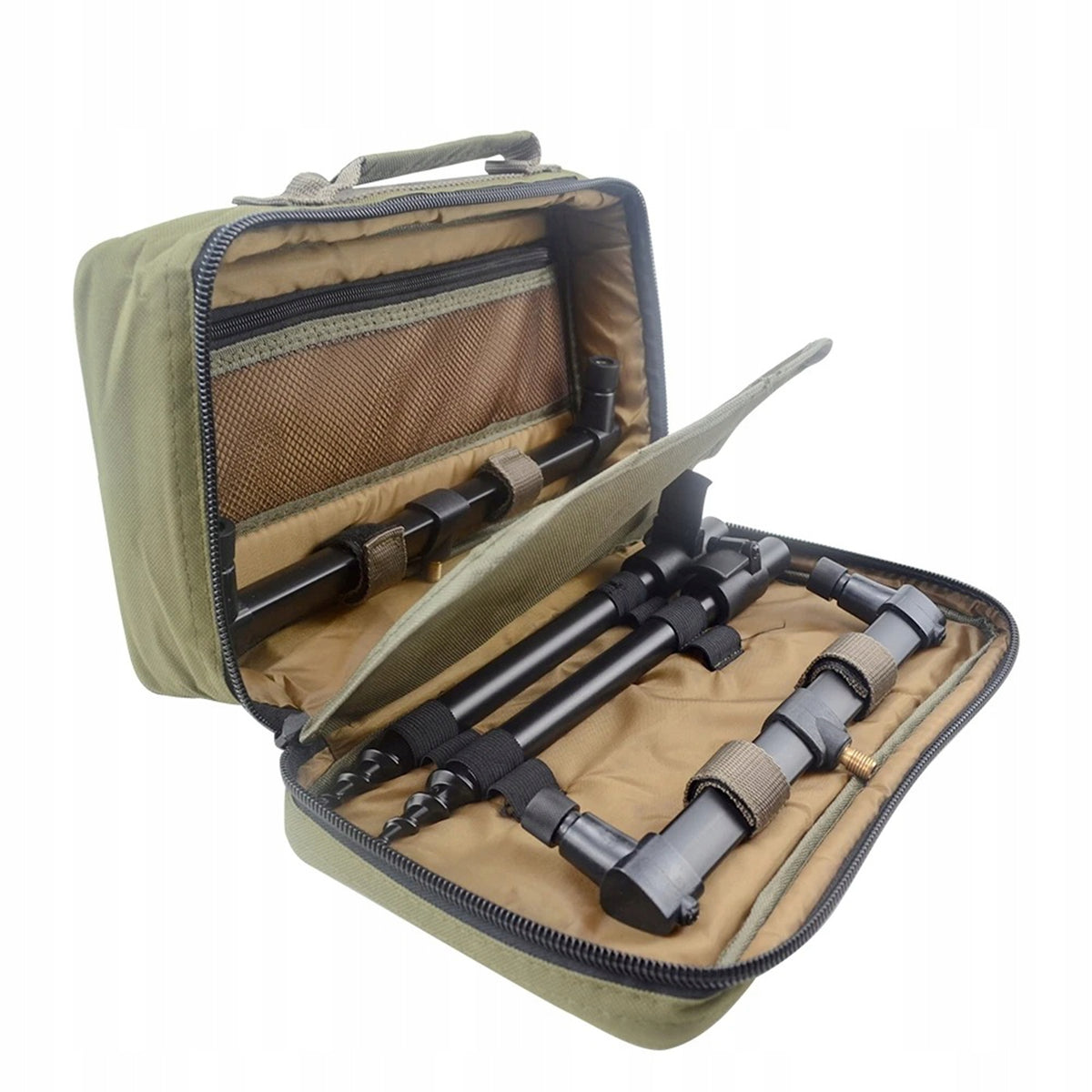 Fishing Rod Stand + Carp Fishing Bag Buzzer Bar 2 Rods Set Brand Hirisi