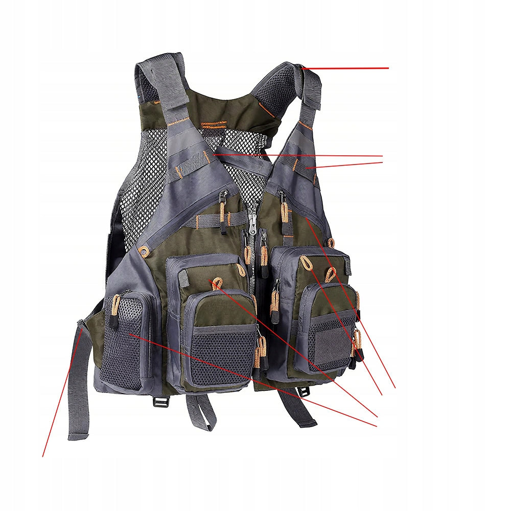 Fishing Safety VEST LIFE VEST FOR FISH with zipper Model yuyqv903b