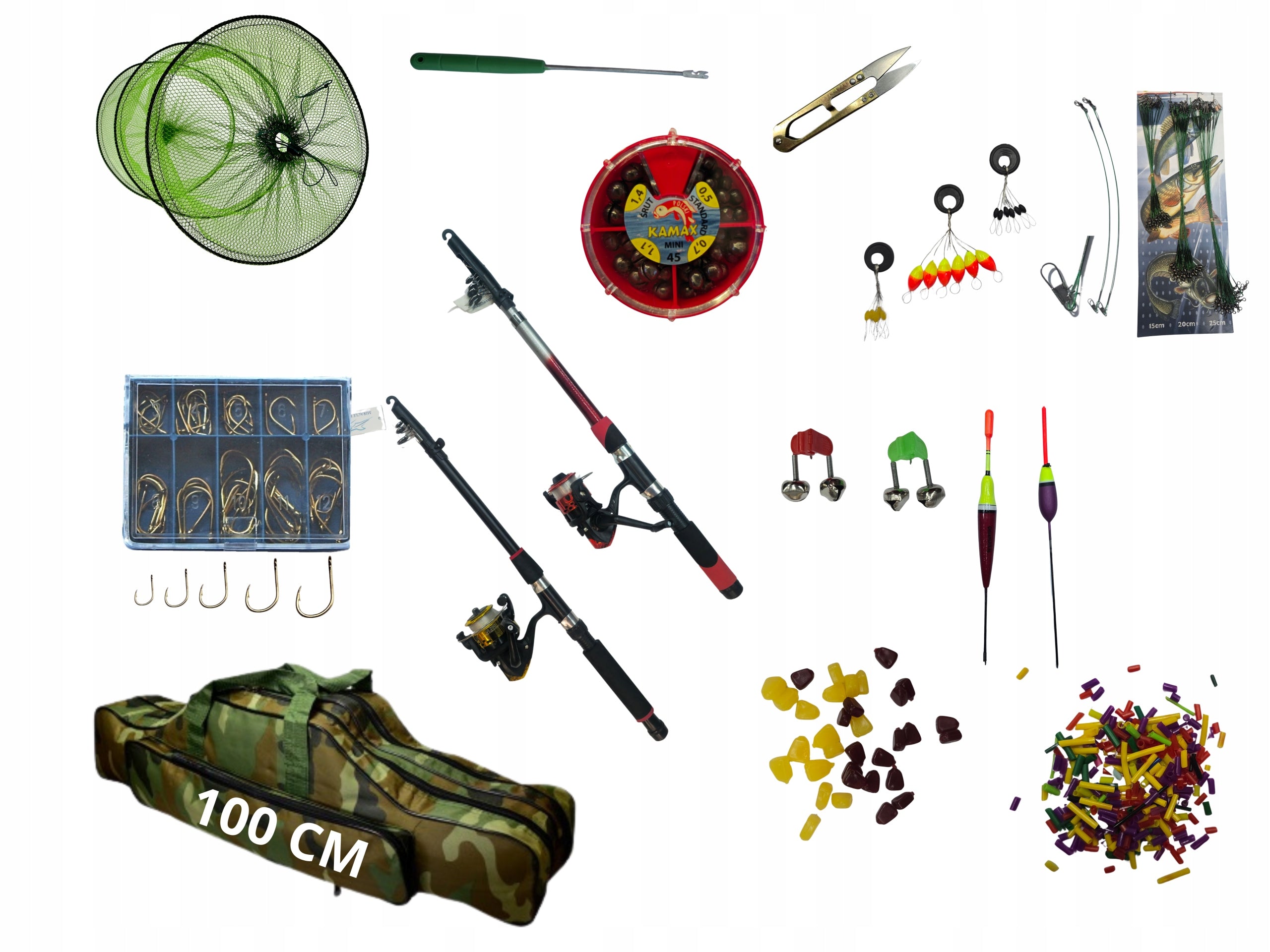 Fishing Set 2x Fishing Rod 2x Reel Accessories Bag Spinning