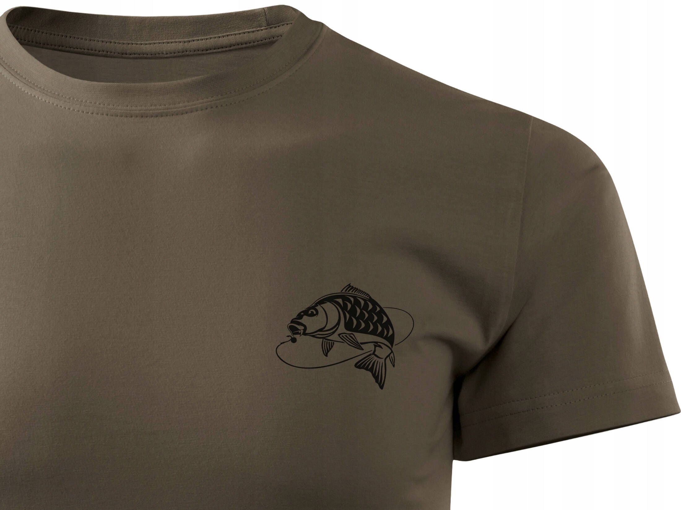 Fishing T-shirt Forestmax 100% cotton short sleeve pattern KARP brown L