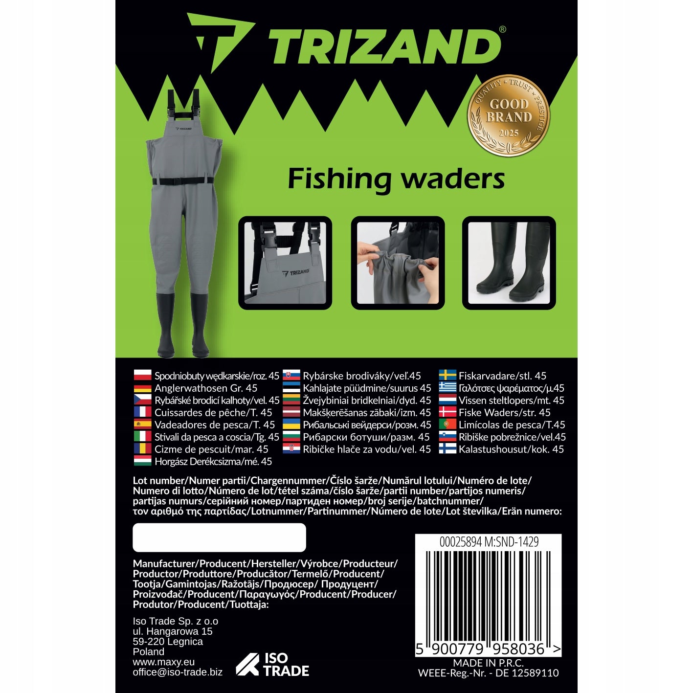 Fishing Waterers Bottoms Rubber Pants Thick Long Harness 45 Color gray