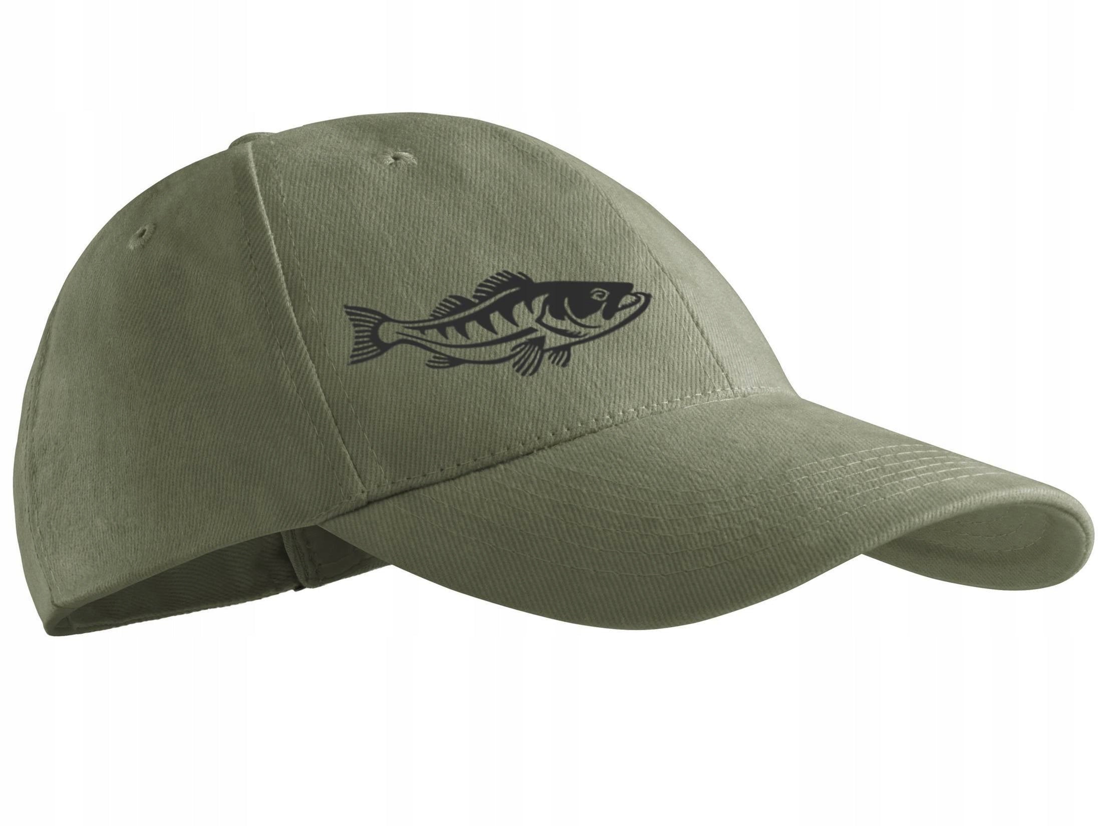 Fishing masking baseball cap khaki color for fish print ZANDER