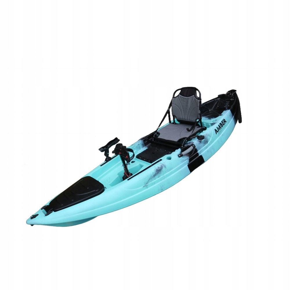 Fishing pedal kayak AMBER CEBO 9.4, FLAP 285 x 85 x 35 cm, Black Cyan, HDPE