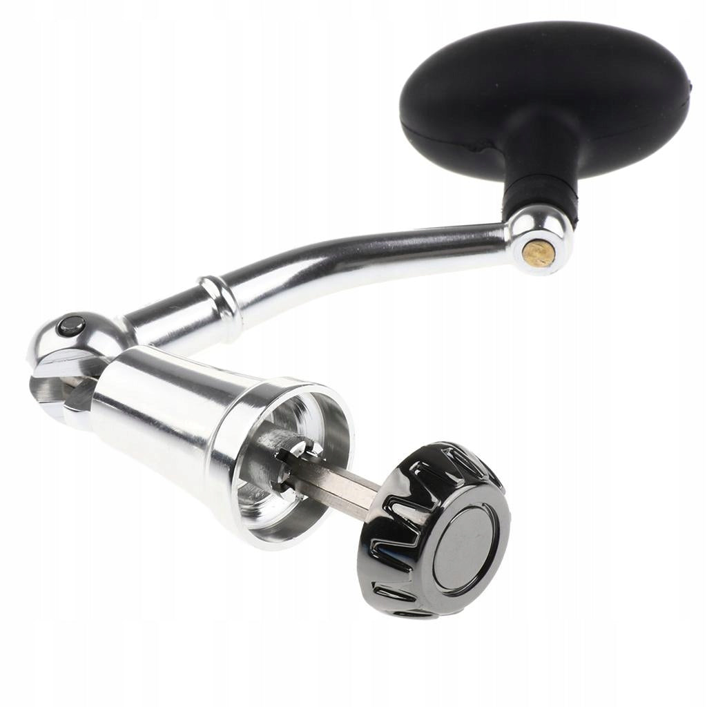 Fishing reel of Handle With Knob Folding Handle Rocker Arm Silver, L Silver