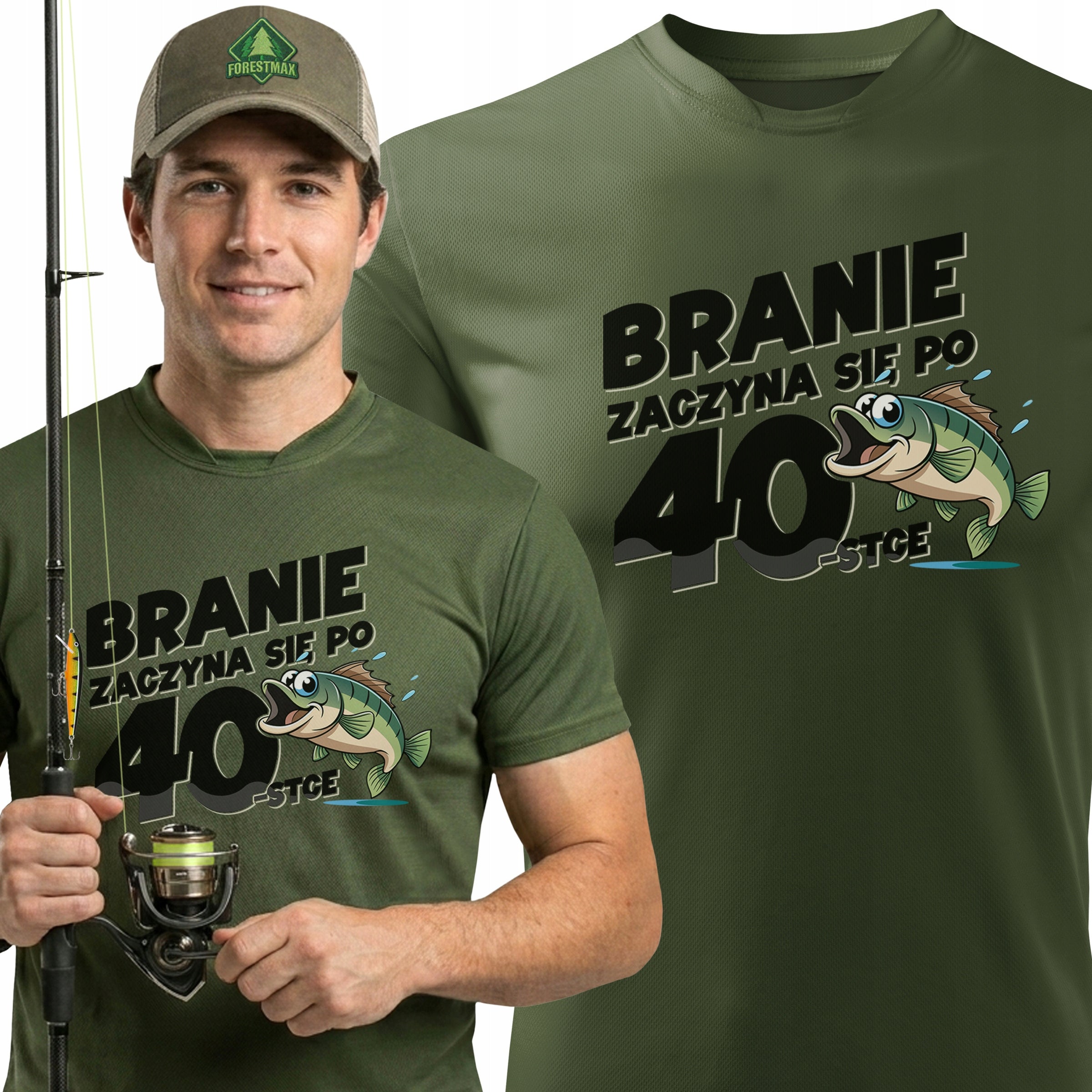 Fishing thermoactive shirt for 40th birthday for Fisherman khaki color - L