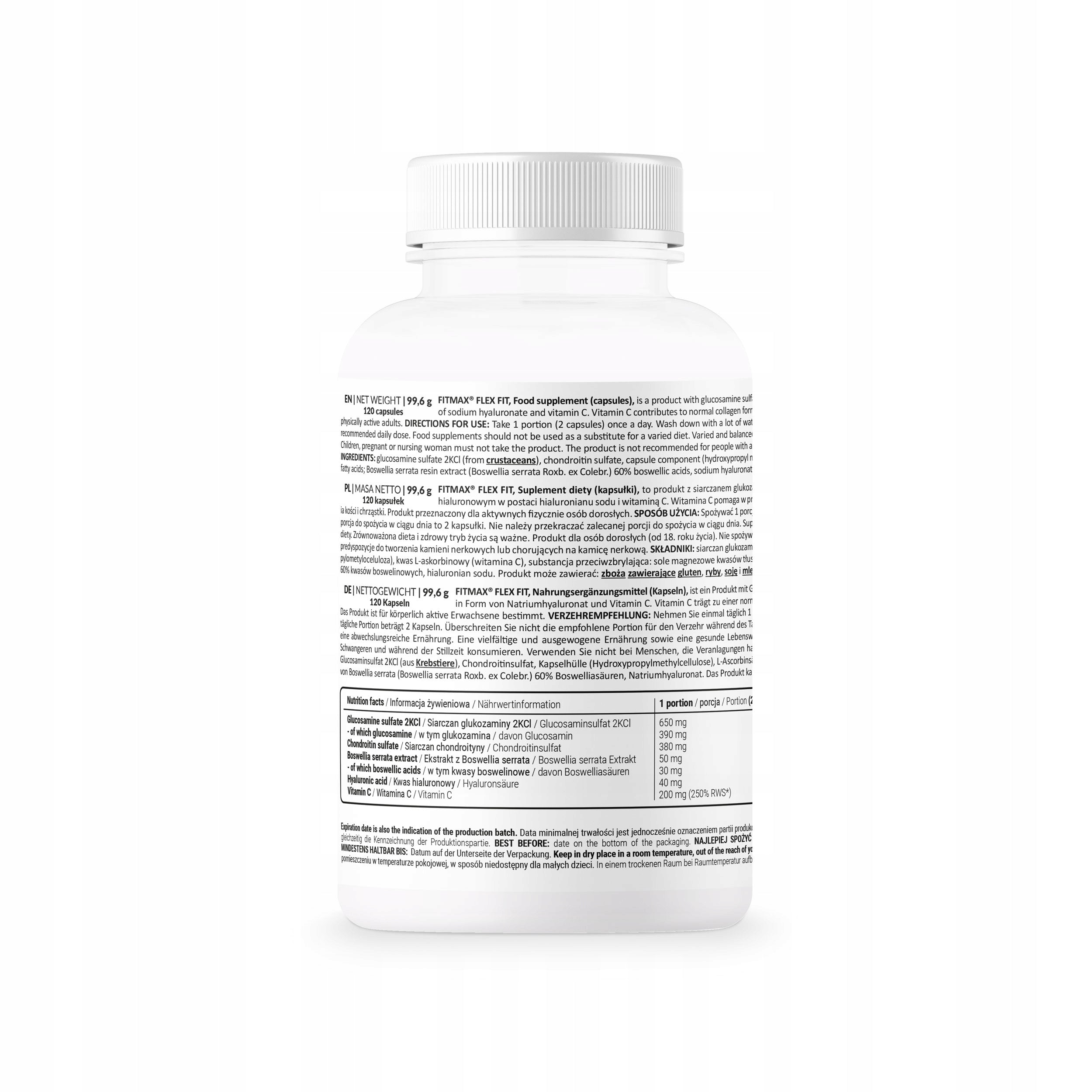 FitMax Flex Fit 120 kaps PAIN JOINTS BONES GLUCOSAMINE CHONDROITIN PAK Manufacturer code S-7063
