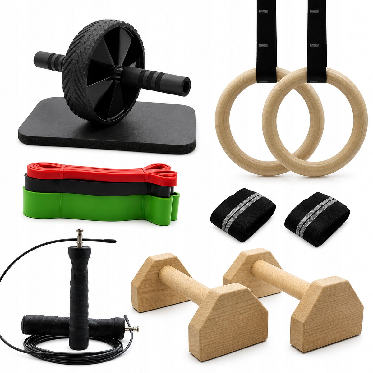Fitness Calisthenics Set - Ab Wheel Roller Resistance Bands