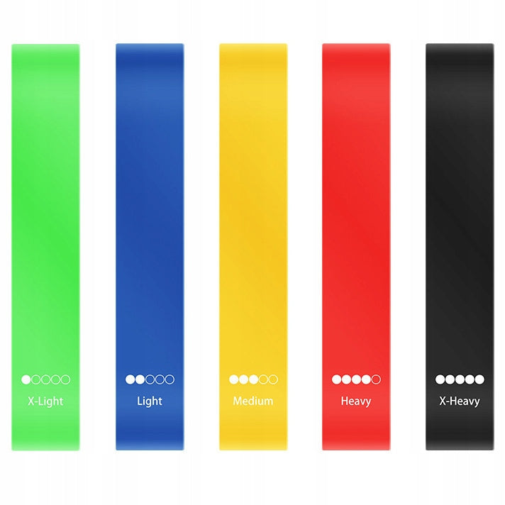 Fitness Exercise Gum Set 5pcs Mini Band + Case