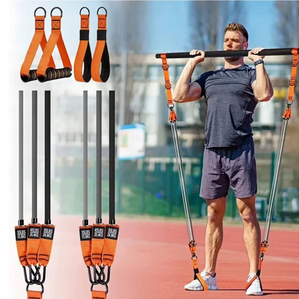 Fitness Exercise Rubber Set + Resistance Band Bag Strong For Training Belts Brand Bedee