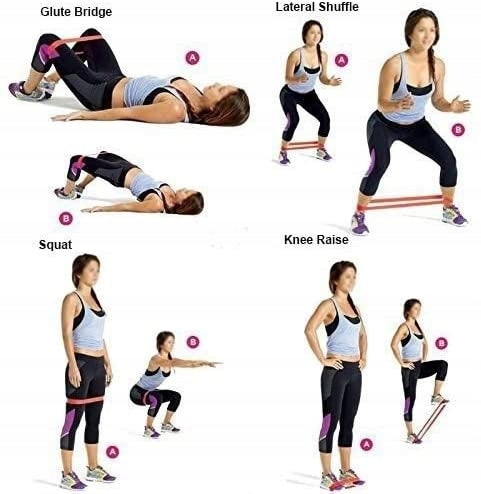 Fitness Exercise Set Tapes with Handles Color multicolor