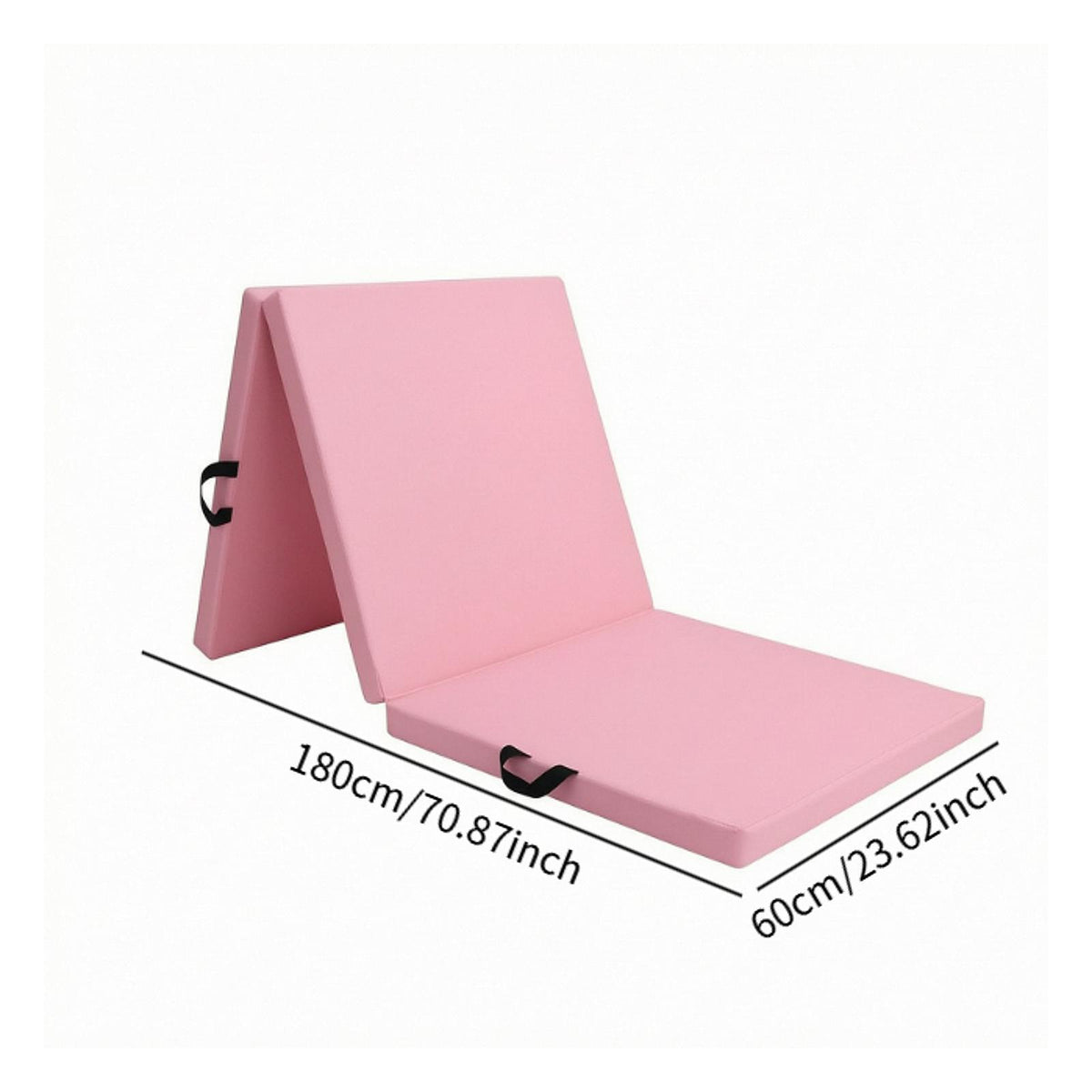 Fitness Mat Gymnastics Pad Lightweight with Handles Multipurpose Light Pink Packaging status original