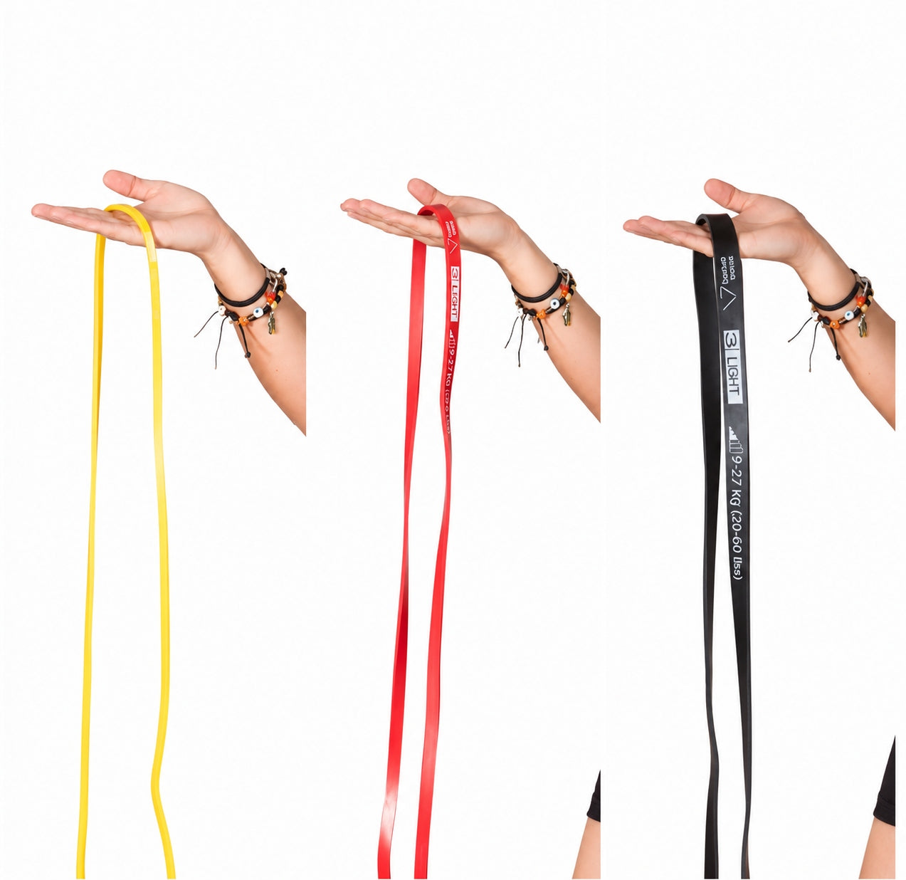 Fitness Resistance Bands Set of 3 Exercise Rubbers Training Manufacturer code 108501839