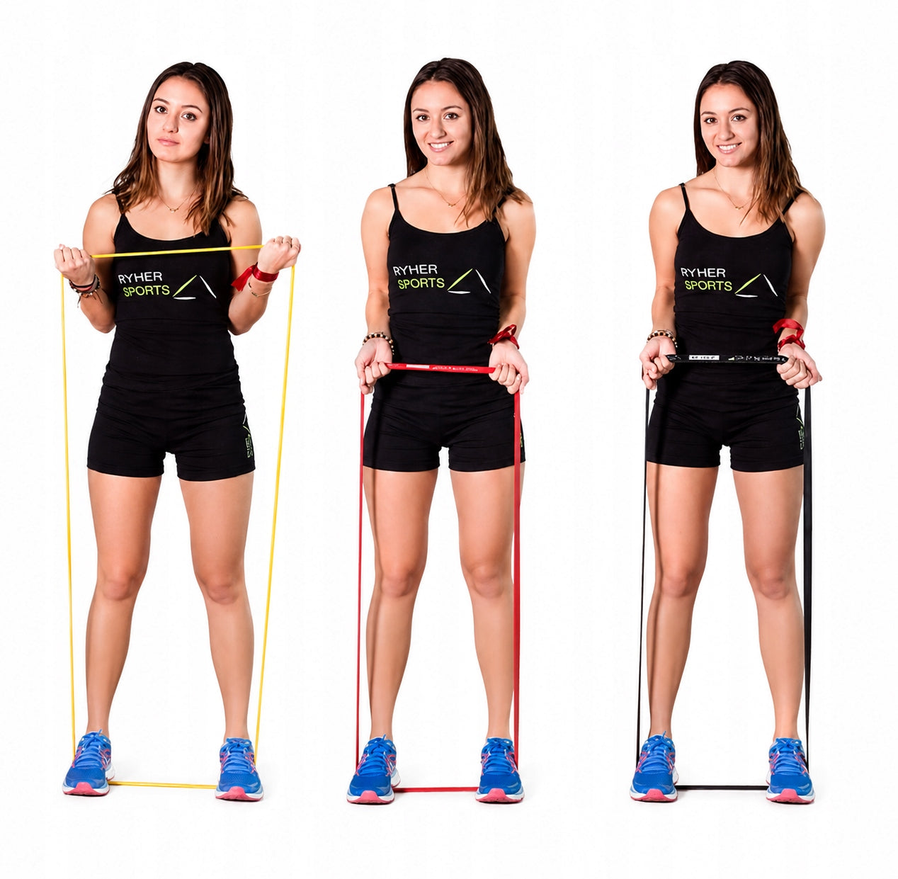 Fitness Resistance Bands Set of 3 Exercise Rubbers Training Packaging status original