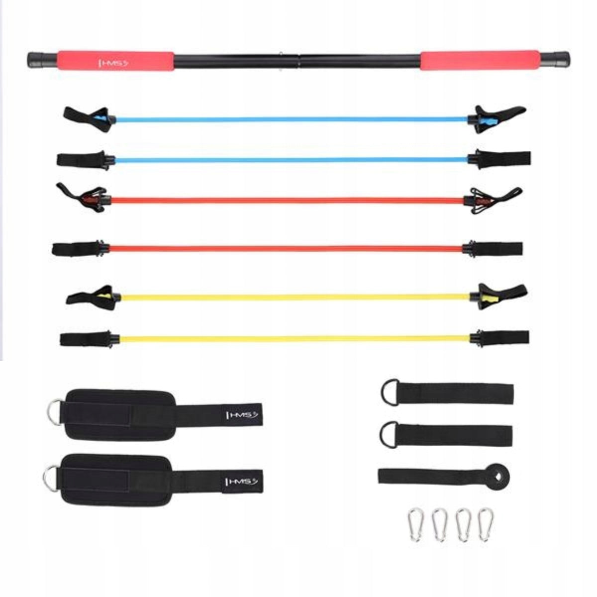 Fitness Set with Resistance Rubbers and Bar HMS DC31