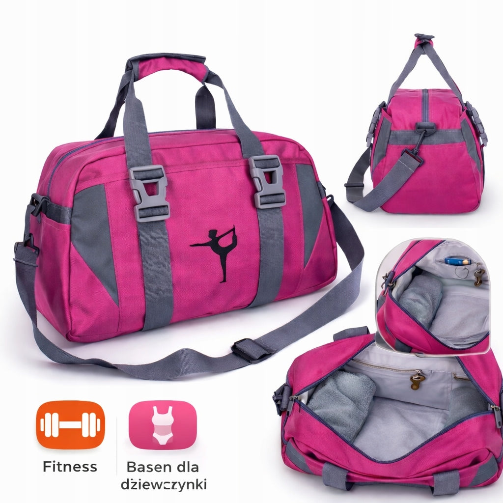 Fitness bag sports for swimming pool gym yoga dance for girls pink