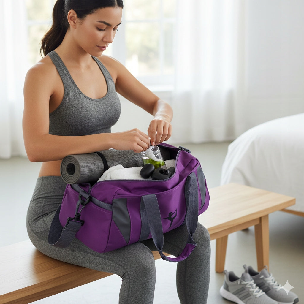 Fitness bag sports for swimming pool gym yoga dance for girls purple Model Torba treningowa