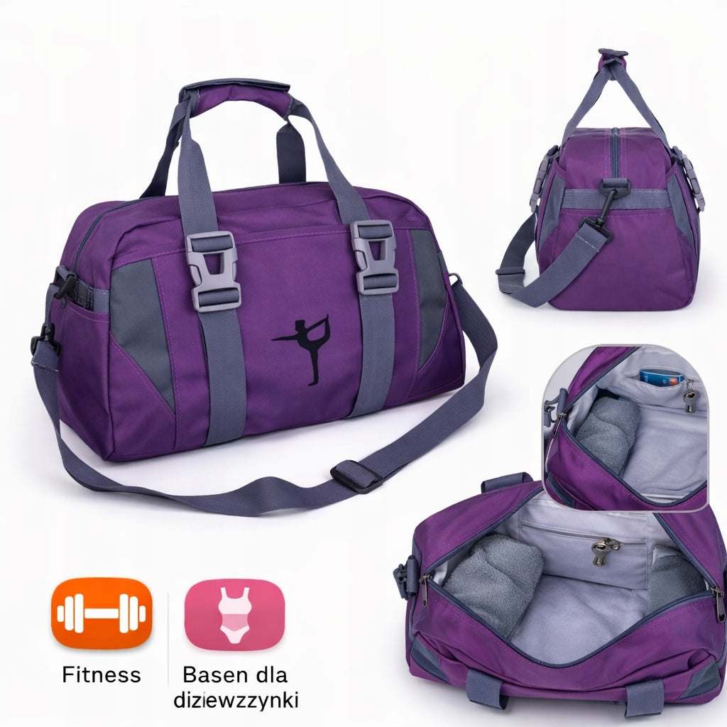 Fitness bag sports for swimming pool gym yoga dance for girls purple
